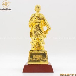 Tượng Đức Thánh Trần Hưng Đạo bằng đồng mạ vàng 24k (có đế)