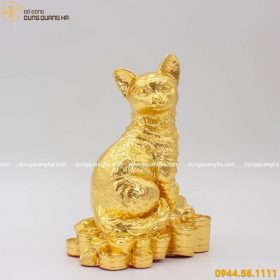 Tượng mèo phong thủy thếp vàng - linh vật may mắn