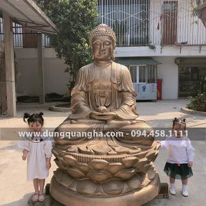 Tượng Phật A Di Đà bằng đồng cổ kính cao 1m5