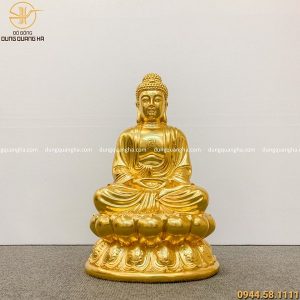 Tượng Phật A Di Đà bằng đồng dát vàng 9999 cao 47cm