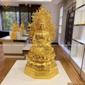 Tượng Phật A Di Đà bằng đồng dát vàng 9999 cao 67cm