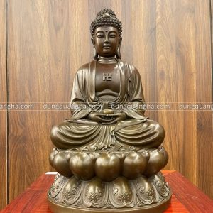 Tượng Phật Adida Thiền Định đồng vàng giả cổ 40x21x21cm nặng 5,5kg