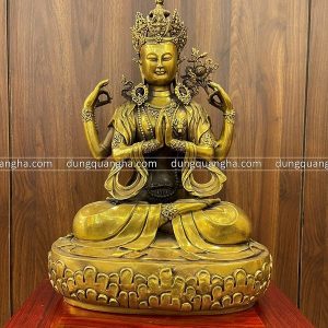 Tượng Phật bà Quan Âm Tứ Thủ Mật tông 47 x 31 x 20 cm nặng 8,2kg