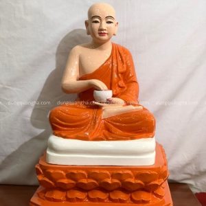 Tượng Phật khất thực cao 61cm bằng đồng đỏ đẹp tôn nghiêm