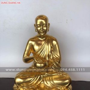 Tượng Phật Sivali dát vàng 9999 cao 36cm ngang 30cm
