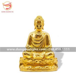 Tượng Phật Thích Ca bằng đồng mạ vàng 24k tinh xảo