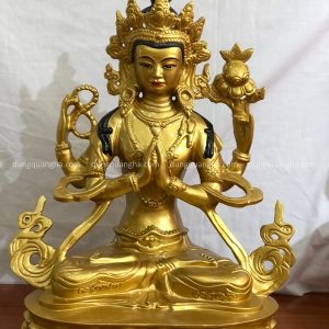 Tượng Phật Tứ Thủ thiết kế độc đáo bằng đồng đỏ cao 61cm