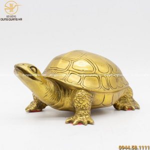 Tượng rùa bằng đồng vàng cao 20cm thiết kế tinh xảo