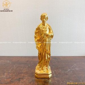 Tượng Thiên Chúa giáo bằng đồng dát vàng cao 40cm tinh xảo