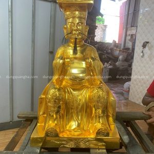 Tượng Vua Cha Bát Hải tinh xảo bằng đồng đỏ mạ vàng cao 67cm